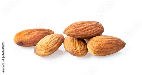 Fototapeta Almond Nuts isolated on white background