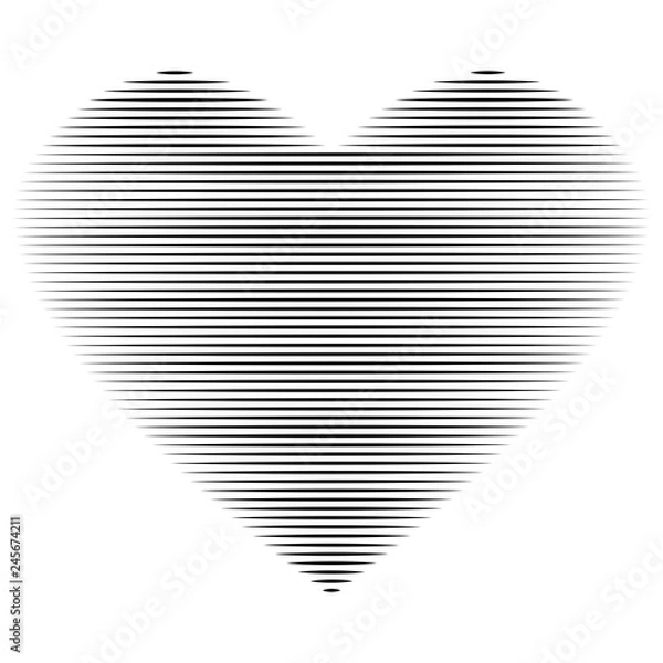 Obraz Heart black line on white background sign 2.12