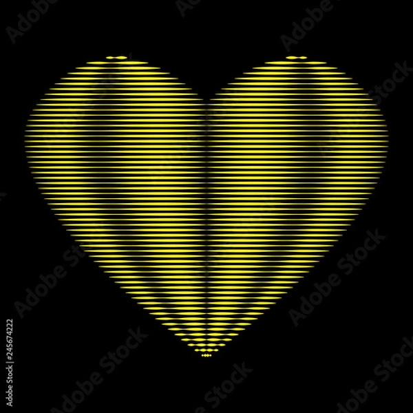 Obraz Heart gold line on black background sign 3.12
