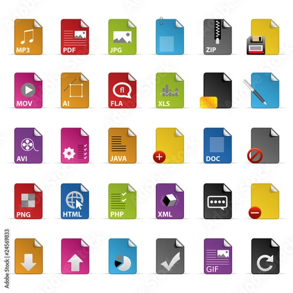 Obraz Farbige Dokumentenicons