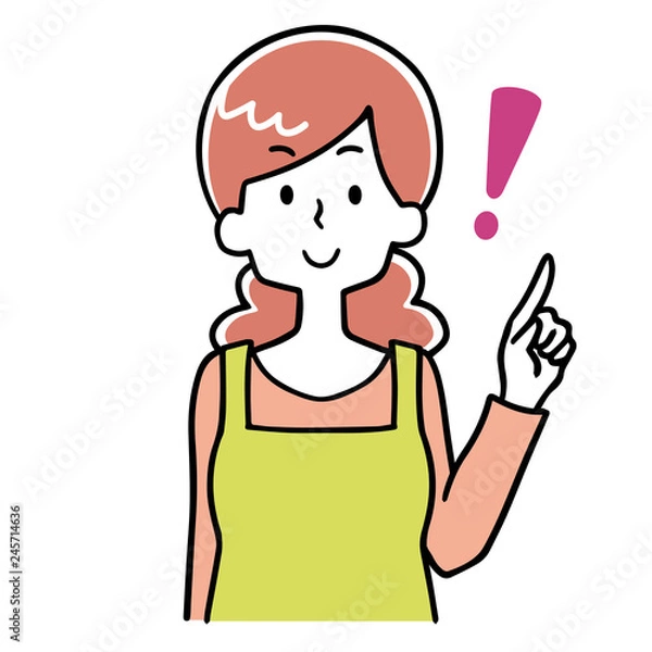 Fototapeta 女性　主婦　ビックリマーク
