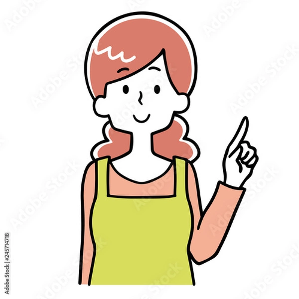 Fototapeta 女性　主婦　指差し