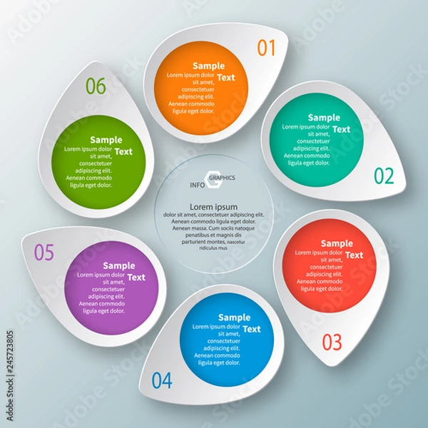 Fototapeta Abstract 3D Paper Infographics. Business template .Vector illustration