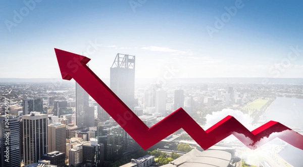 Fototapeta Reaching up to the top. Mixed media