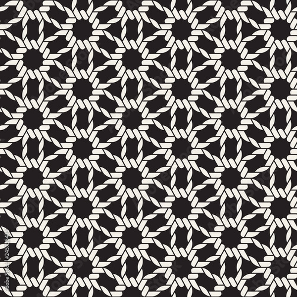 Obraz Vector woven seamless pattern. Stylish interweaving texture. Decorative geometric interlaced lines.