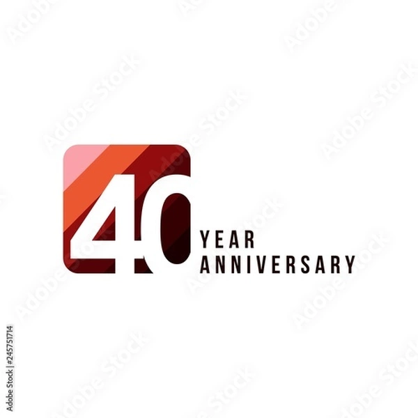 Obraz 40 Year Anniversary Vector Template Design Illustration