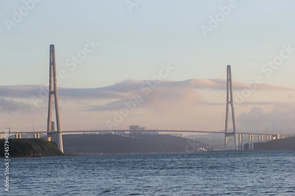 Obraz Cable bridge across the strait