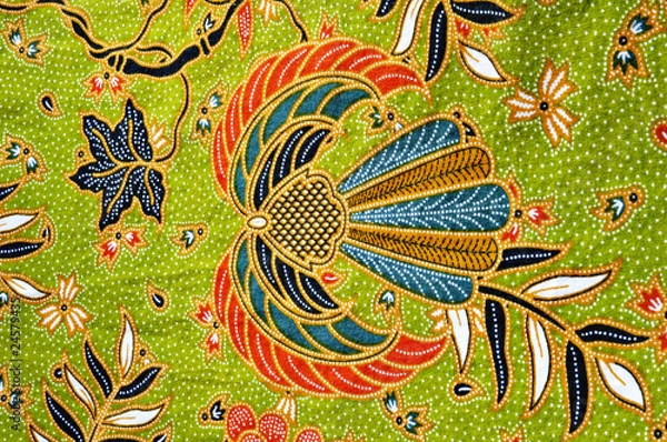 Obraz green batik pattern