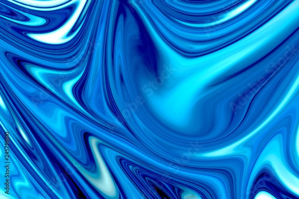 Fototapeta Modern Art Pattern. Liquid Abstract Ice Winter Pattern With Blue Graphics Color Art Form. Digital Background With Abstract Liquid Flow.