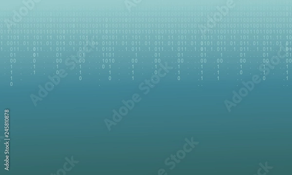 Fototapeta Falling binary code background. Digital technology wallpaper. Vector graphic illustration.