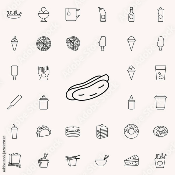 Fototapeta Hot Dog icon. Fast food icons universal set for web and mobile