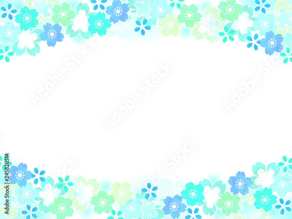 Fototapeta 空色の桜の花のフレーム