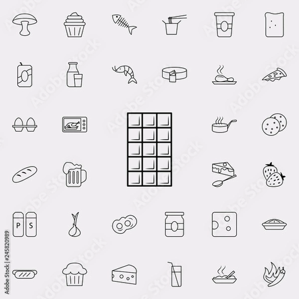 Fototapeta chocolate bar icon. Food icons universal set for web and mobile