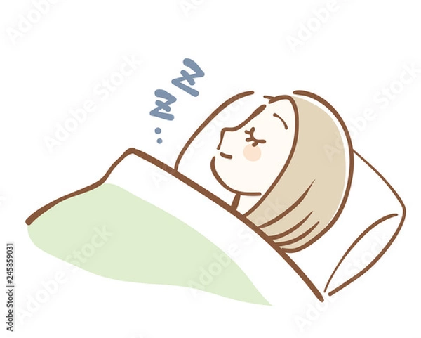 Obraz 睡眠　女性　横向き