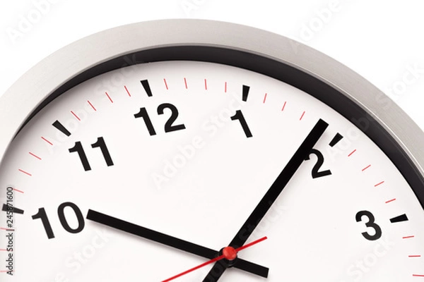 Obraz white clock, close up view.