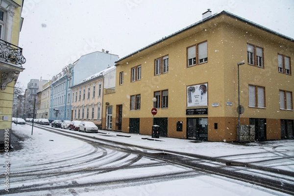 Obraz 冬のブラチスラバ市街