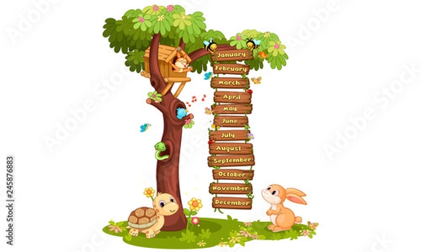 Obraz Months of the year vector illustration