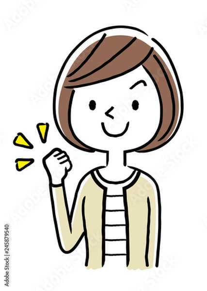 Obraz 若い女性：やる気
