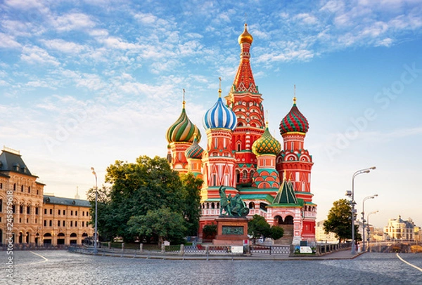 Obraz Moscow, St. Basil's Cathedral in Red square, Russia