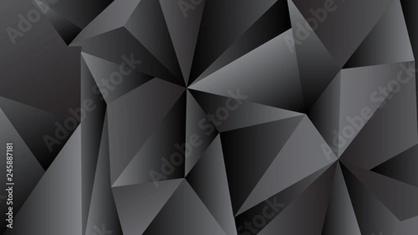 Fototapeta Black low poly background