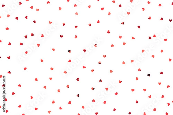 Obraz Small Red Hearts On White Background