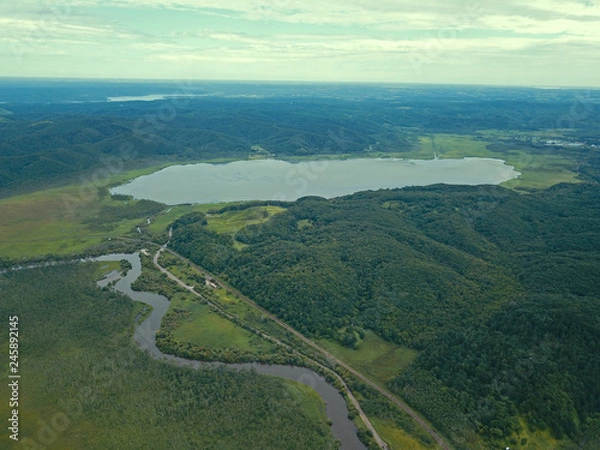Obraz 釧路湿原の雄大な風景