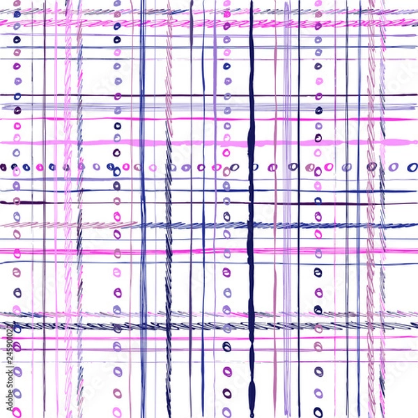 Obraz Seamless pattern hand drawn ink stripes and line. Simple sketchy wallpaper. School color ink.