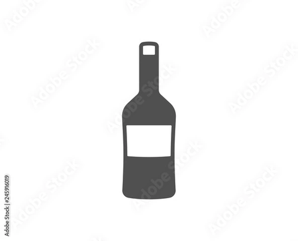 Fototapeta Wine bottle icon. Merlot or Cabernet Sauvignon sign. Quality design element. Classic style icon. Vector
