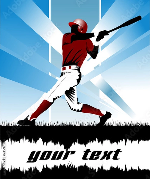 Obraz baseball in red