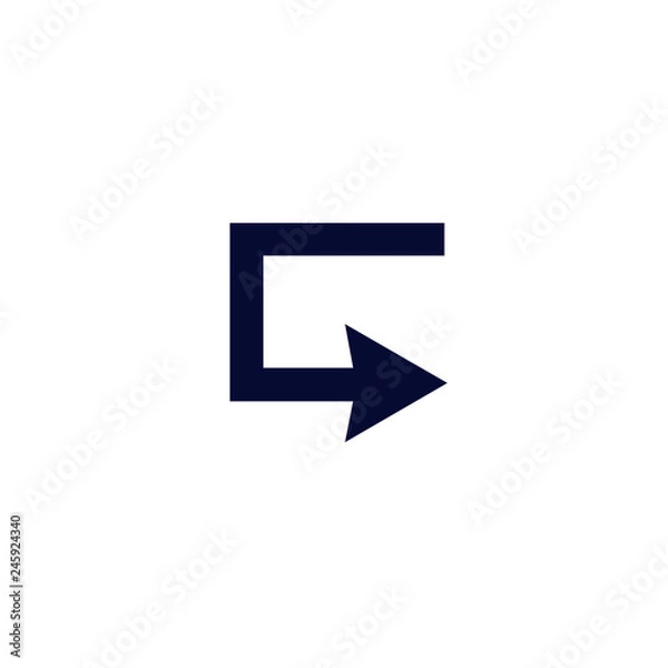 Fototapeta Flat design arrow vector icon for navigation and media player.