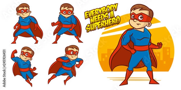 Obraz Superhero character Superheroes Set Vector illustration design