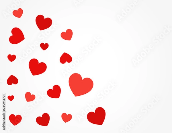 Obraz Cute hearts card background.