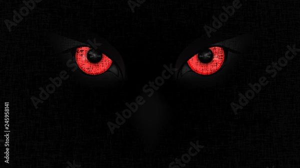 Obraz Halloween staring scary spooking evil Owl eyes on dark grunge background