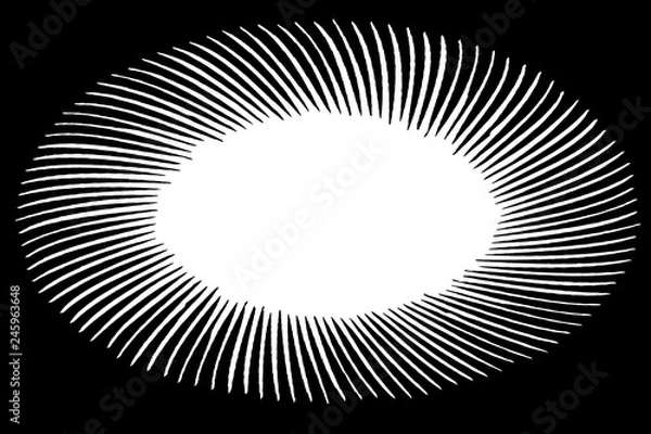 Fototapeta Abstract Decorative Black & White Edge for Landscape Photos. Type Text Inside, Use as Overlay or for Layer Mask