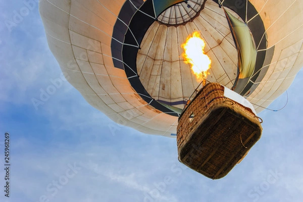 Fototapeta Many colorfull hot air balloons in the sky at blue sky with clouds background	
