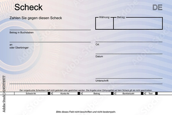 Obraz Scheck mit Wellen und Siegel