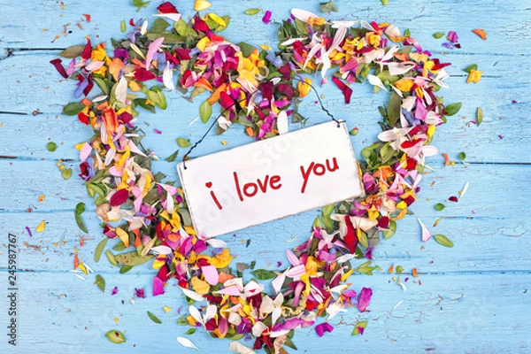 Obraz Kocham cię - serce kwiat