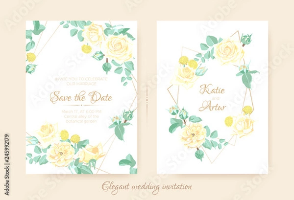 Fototapeta Romantic Invitation for Wedding Celebration.