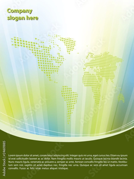 Obraz Clean blue brochure design with Earth map