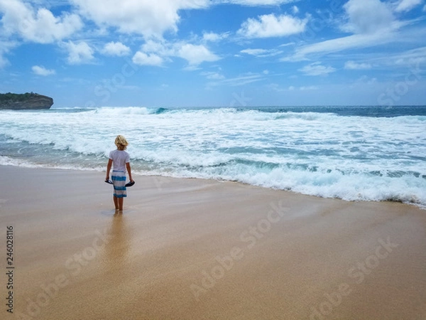 Fototapeta Little Boy On Beach in Kauaii