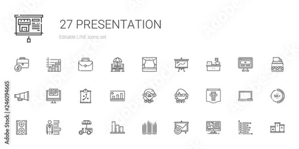 Fototapeta presentation icons set