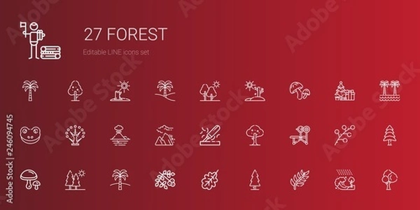 Obraz forest icons set