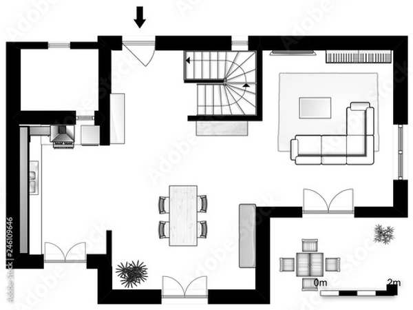 Fototapeta 2d floor plan