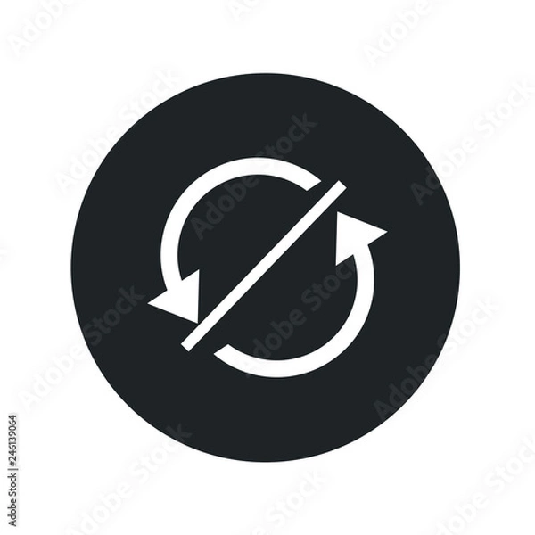 Obraz Simple black icon on white background. Repeat icon. Vector illustration web design element. 