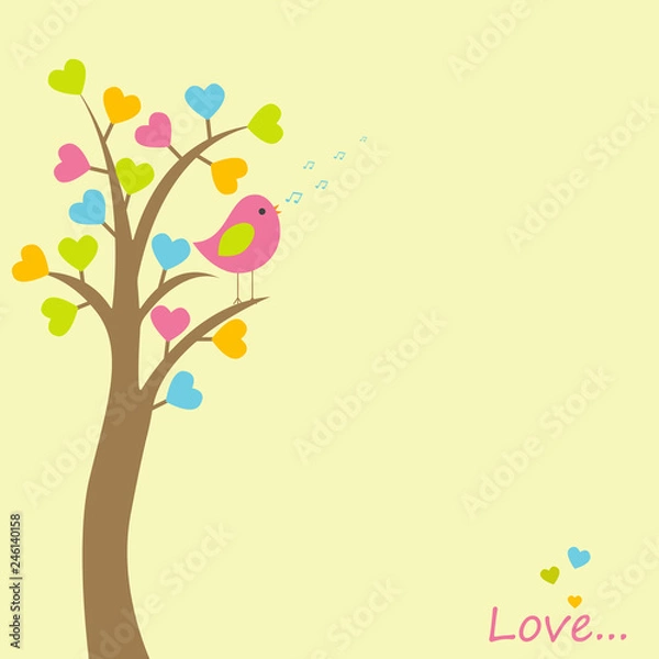 Fototapeta Vector card with a romantic theme.