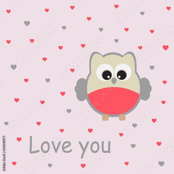 Fototapeta Vector card with a romantic theme.