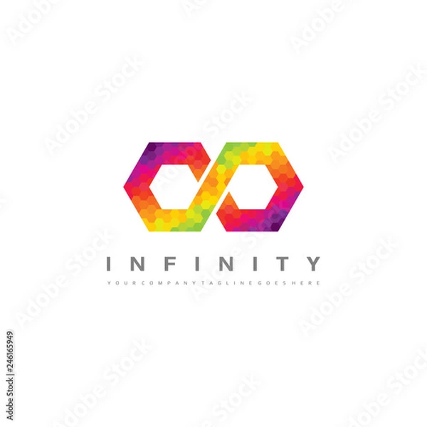 Fototapeta Hexagonal infinity colorful logo vector
