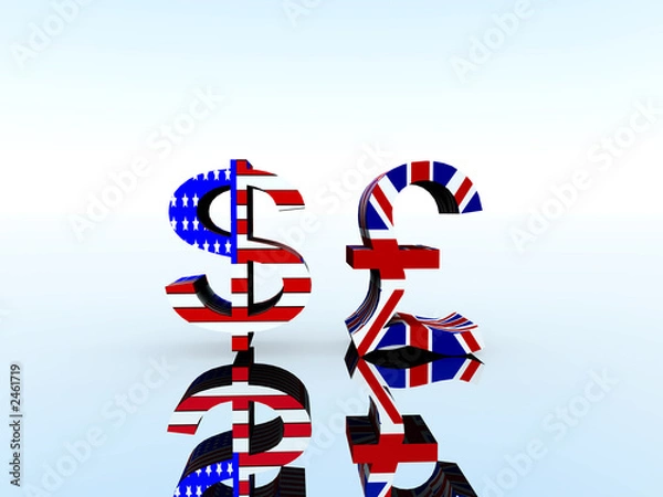 Fototapeta british pound and us dollar 22