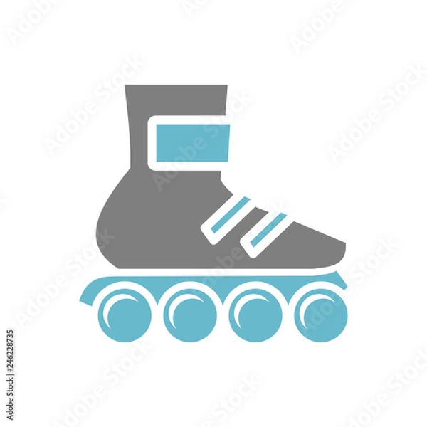 Fototapeta Skate icon on white background for graphic and web design, Modern simple vector sign. Internet concept. Trendy symbol for website design web button or mobile app