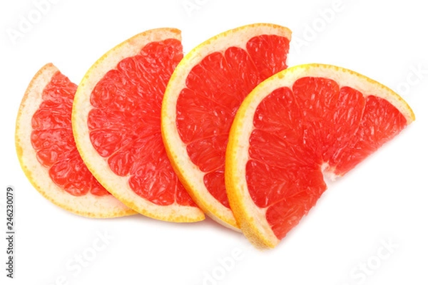 Fototapeta healthy food. sliced grapefruit isolated on white background. top view